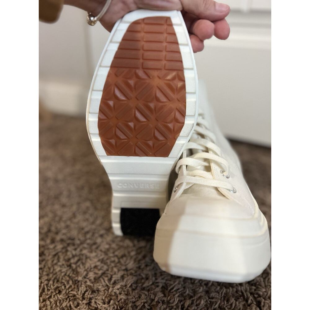 Converse Run Star Motion High Top Egret Platform Wedge Canvas Sneakers 7.5 - Picture 5 of 9